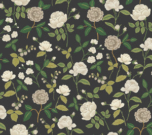 Roses Black Wallpaper by Rifle Paper Co.