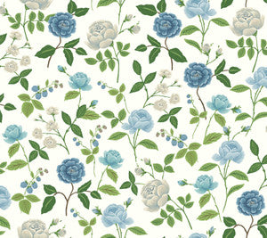 Roses Blue Wallpaper by Rifle Paper Co.