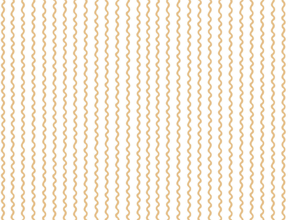 Rickrack Gold Wallpaper by Rifle Paper Co. Rifle Paper Co. 3rd Edition Covers about 60.8 square feet 27-in by 27-ft long roll Unpasted 20.5 - Fabric Carolina -