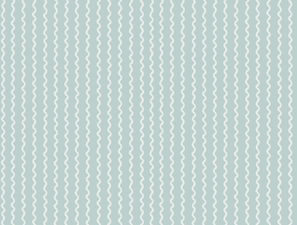 Rickrack Light Blue Wallpaper by Rifle Paper Co. Rifle Paper Co. 3rd Edition Covers about 60.8 square feet 27-in by 27-ft long roll Unpasted 20.5 - Fabric Carolina -