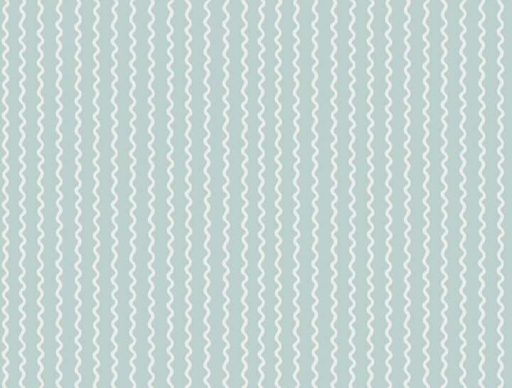 Rickrack Light Blue Wallpaper by Rifle Paper Co. Rifle Paper Co. 3rd Edition Covers about 60.8 square feet 27-in by 27-ft long roll Unpasted 20.5 - Fabric Carolina -
