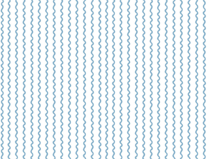 Rickrack Blue Wallpaper by Rifle Paper Co. Rifle Paper Co. 3rd Edition Covers about 60.8 square feet 27-in by 27-ft long roll Unpasted 20.5 - Fabric Carolina -