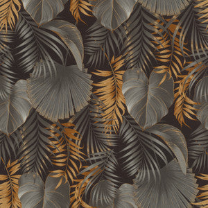 Valdivi Black Palm Fronds Wallpaper by Rasch