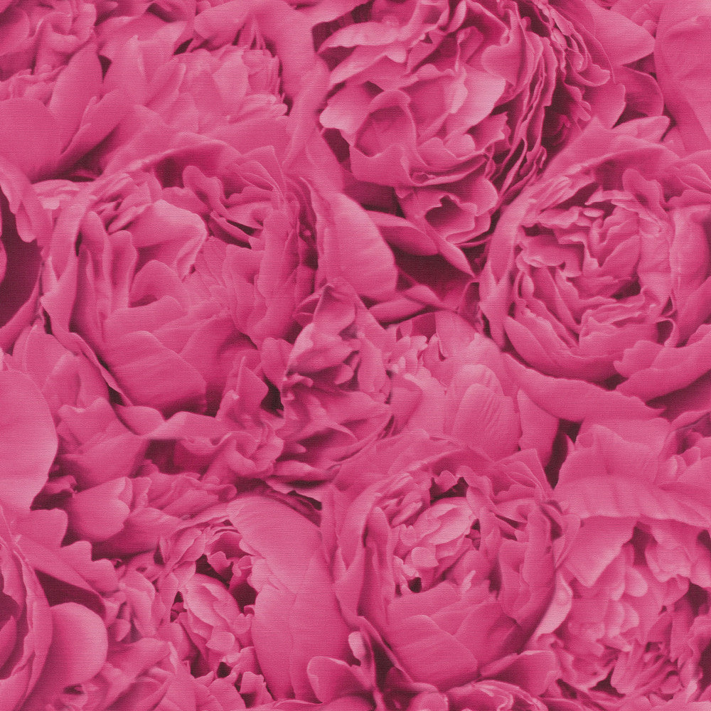 Rosenfield Pink Floral Wallpaper by Rasch Rasch Covers about 56.4 square feet Germany Unpasted 10.43-in repeat, drop match 20.5-in by 33-ft long roll - Fabric Carolina -