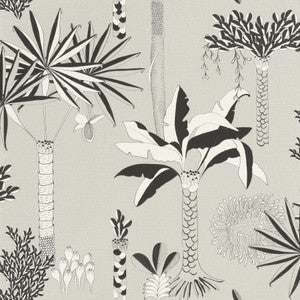 Sanjay Grey Tropical Grove Wallpaper by Rasch