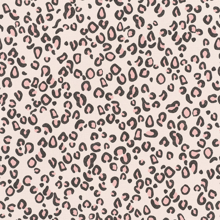 Damisa Blush Leopard Print Wallpaper by Rasch Rasch Covers about 56.4 square feet Germany Unpasted 20.87-in repeat, straight match 20.5-in by 33-ft long roll - Fabric Carolina -
