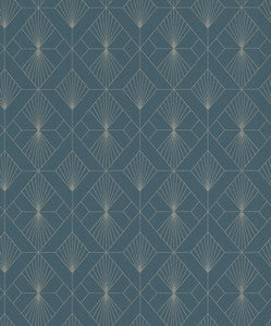 Henri Dark Green Geometric Wallpaper by Rasch