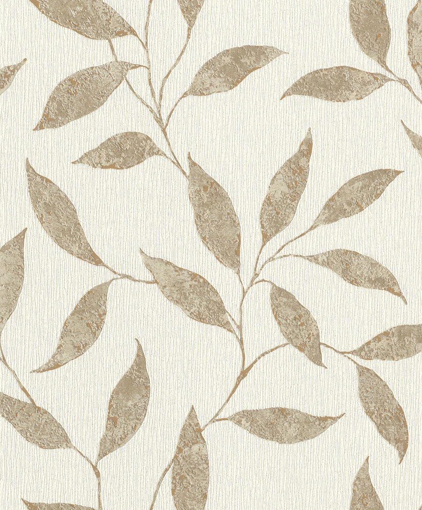 Amble Cream Vine Wallpaper by Rasch Rasch Covers about 57.5 square feet Germany Unpasted 12.6-in repeat, drop match 20.9-in by 33-ft long roll - Fabric Carolina -