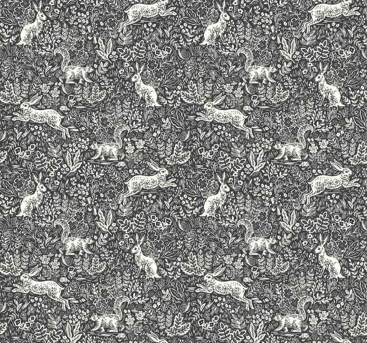 Fable Black & White Wallpaper by Rifle Paper Co. Rifle Paper Co. Covers about 60.8 square feet 27-in by 27-ft long roll Unpasted 25.25 - Fabric Carolina -