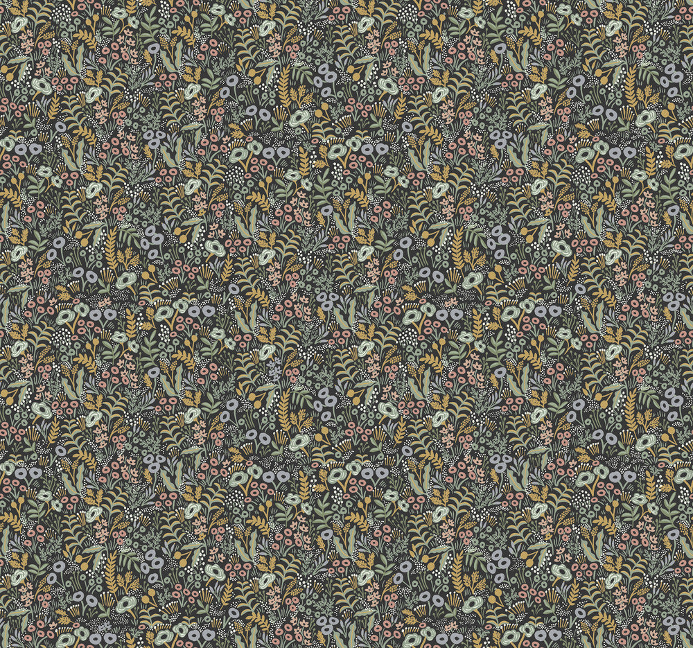 Tapestry Black Wallpaper by Rifle Paper Co. Rifle Paper Co. Covers about 60.8 square feet 27-in by 27-ft long roll Unpasted 25.25 - Fabric Carolina -