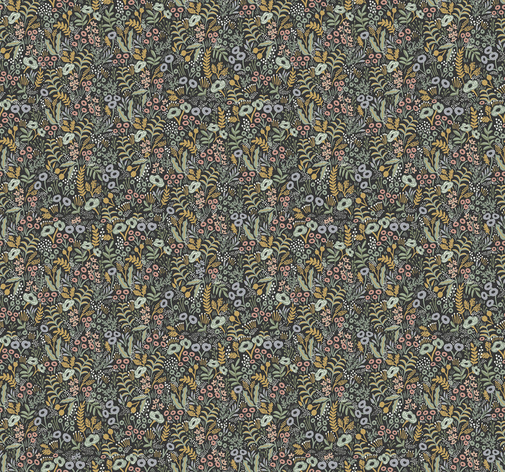 Tapestry Black Wallpaper by Rifle Paper Co. Rifle Paper Co. Covers about 60.8 square feet 27-in by 27-ft long roll Unpasted 25.25 - Fabric Carolina -