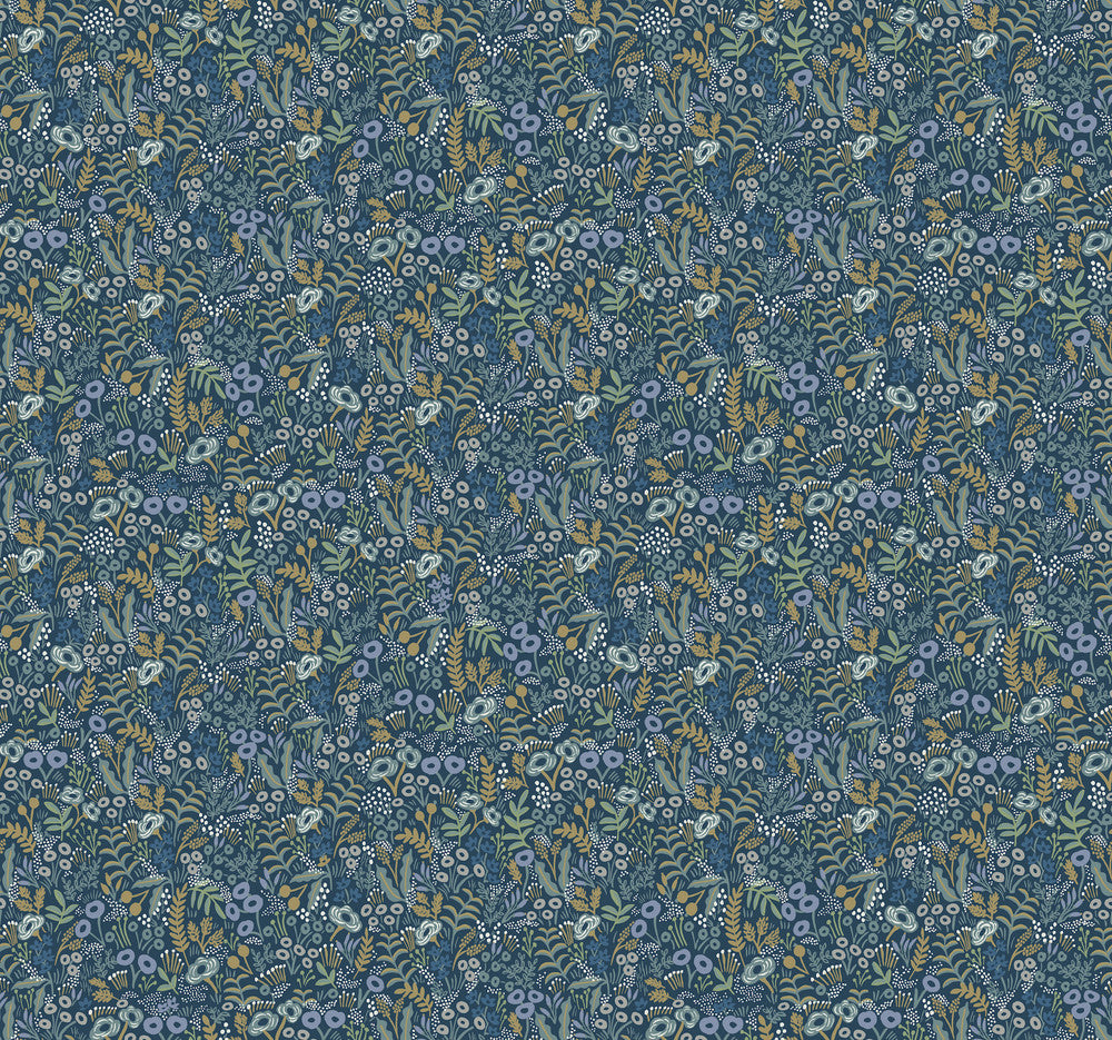 Tapestry Indigo Wallpaper by Rifle Paper Co. Rifle Paper Co. Covers about 60.8 square feet 27-in by 27-ft long roll Unpasted 25.25 - Fabric Carolina -