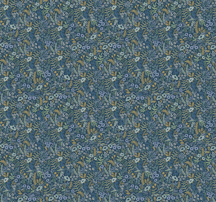 Tapestry Indigo Wallpaper by Rifle Paper Co. Rifle Paper Co. Covers about 60.8 square feet 27-in by 27-ft long roll Unpasted 25.25 - Fabric Carolina -