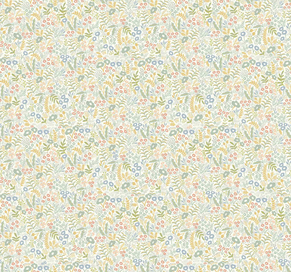 Tapestry Light Mustard Wallpaper by Rifle Paper Co. Rifle Paper Co. Covers about 60.8 square feet 27-in by 27-ft long roll Unpasted 25.25 - Fabric Carolina -