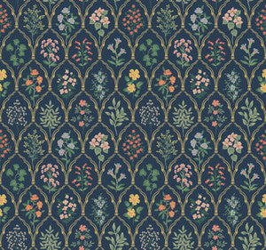 Hawthorne Navy Wallpaper by Rifle Paper Co.