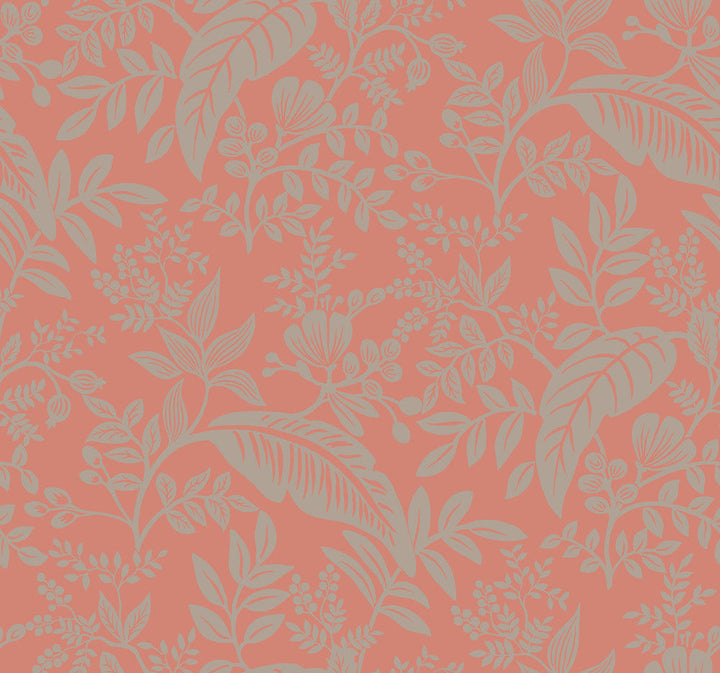 Canopy Rose Wallpaper by Rifle Paper Co. Designer Rifle Paper Co. Covers about 60.8 square feet 27-in by 27-ft long roll Unpasted 25.25 - Swanky Fabrics -