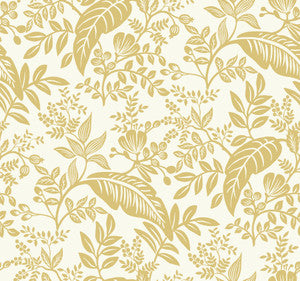 Canopy Gold & White Wallpaper by Rifle Paper Co.