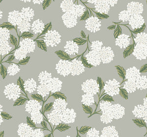 Hydrangea Grey Wallpaper by Rifle Paper Co.