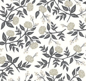 Peonies White & Black Wallpaper by Rifle Paper Co.