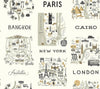 City Maps Grey & Gold by Rifle Paper Co. Wallpaper