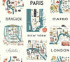 City Maps Blue & Red by Rifle Paper Co. Wallpaper