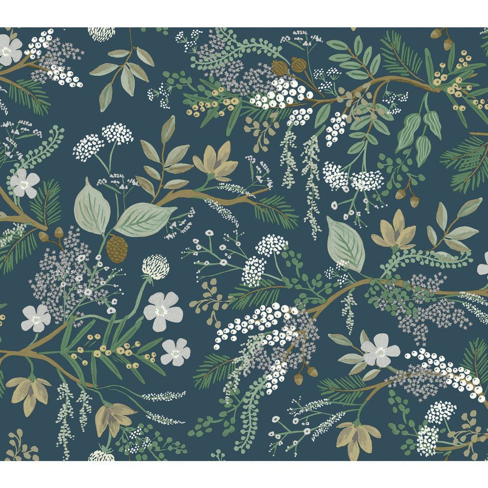 Juniper Forest Pine Wallpaper by Rifle Paper Co. Rifle Paper Co. Covers about 60.8 square feet 27-in by 27-ft long roll Unpasted 24 - Fabric Carolina -