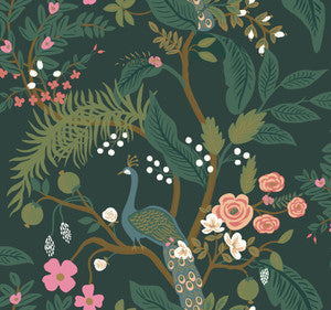 Peacock Emerald Wallpaper by Rifle Paper Co.