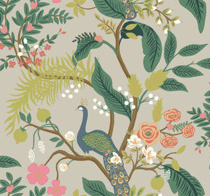 Peacock Linen Wallpaper by Rifle Paper Co.