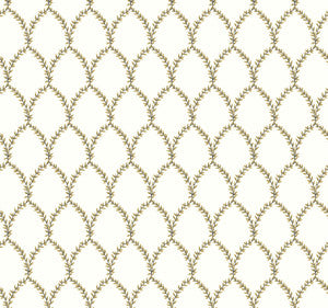 Laurel Gold & White Wallpaper by Rifle Paper Co.