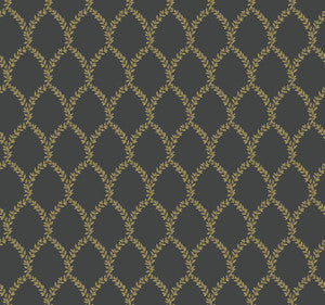 Laurel Gold & Black Wallpaper by Rifle Paper Co.
