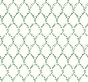 Laurel Green & White Wallpaper by Rifle Paper Co.