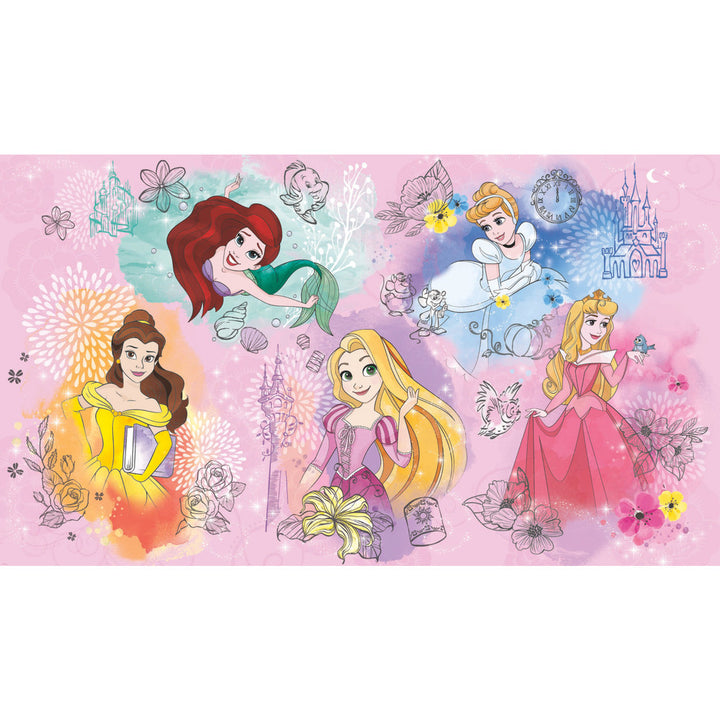 Disney Princess Peel & Stick Wall Mural by RoomMates Disney Kids Vol. 4 Material - RoomMates Peel and Stick Wall Murals are made of vinyl that is washable and water resistant. Easy to Remove - Our adhesive is strong enough to stick to any smooth and clean surface, but gentle enough to remove in seconds and in full strips without causing damage to painted walls. No wallpaper removal tools are needed. Peel & Stick 0 - Fabric Carolina -