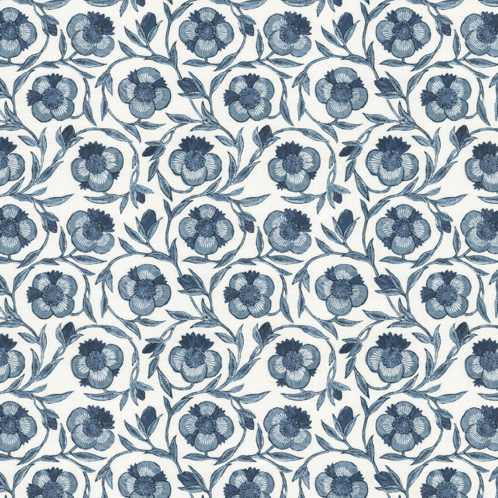 Robert 1 Denim by Stout Fabric Stout Fabric Robert 1 DenimFabric Rainbow Library Powder/Wedgewood 50%Cot 35%Svi 15%Lin India </p><p>Repeat: H: 11, V: 1.125 55 in - Fabric Carolina -