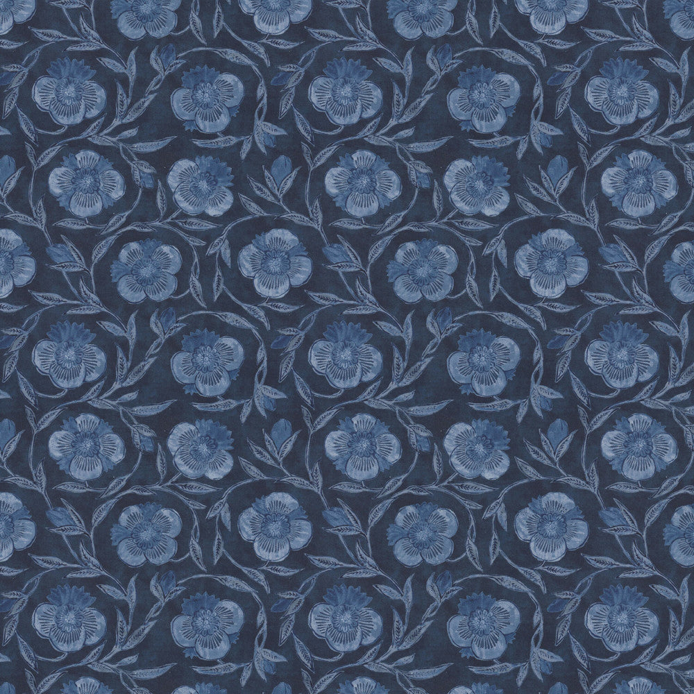 Robert 2 Royal by Stout Fabric Stout Fabric Robert 2 RoyalFabric Rainbow Library Harbor/Ink 50%Cot 35%Svi 15%Lin India </p><p>Repeat: H: 11, V: 9.125 55 in - Fabric Carolina -