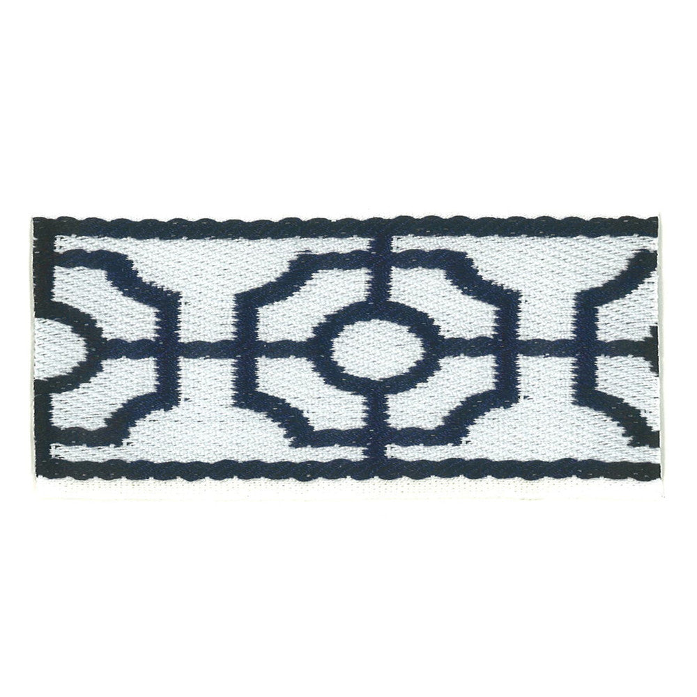 Rocco 2 Navy by Stout Trim Insights Trim 54% Polyester 46% Spun Viscose CHINA Horizontal: 1.875 and Vertical: 0 2 in - Fabric Carolina -
