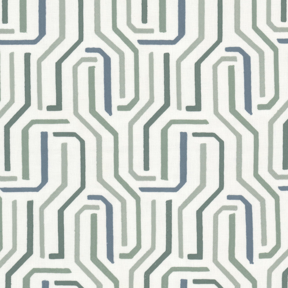 Rodin 2 Dewkist by Stout Fabric Stout Fabric Rodin 2 DewkistFabric Rainbow Library Mist/Shoreline 52%Pol 48%Cot %Cemb India </p><p>Repeat: H: 9, V: 2.75 54 in - Fabric Carolina -