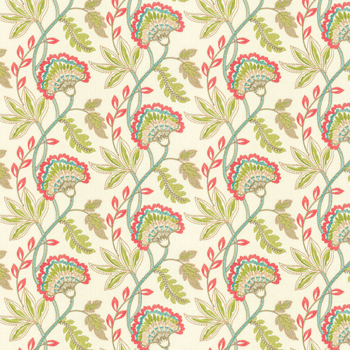 Roost 1 Strawberry by Stout Designer Fabric COMFORTABLE LIVING PETAL/PUNCH 100%POL %CEMB INDIA Horizontal: 17.000 and Vertical: 9.000 51 in - Swanky Fabrics -
