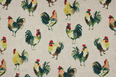 Rooster Garden by Richloom Fabric See sample 100% COTTON USA or Imported 15K </p><p>Repeat: V27" x H13.5" 56" - Fabric Carolina -