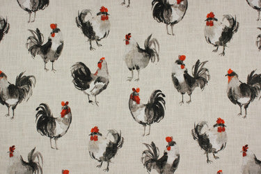 Rooster Linen by Richloom Fabric See sample 100% COTTON USA or Imported 15K </p><p>Repeat: V27" x H13.5" 56" - Fabric Carolina -