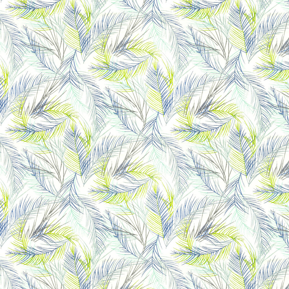 Rotola 3 Caribbean by Stout Fabric COLOR MY WINDOW BREEZE/INK 72%POL 28%COT %BEMB INDIA FLAME RETARDANT-U.F.A.C. CLASS 1 Horizontal: 25.5 and Vertical: 19 51 in - Fabric Carolina -