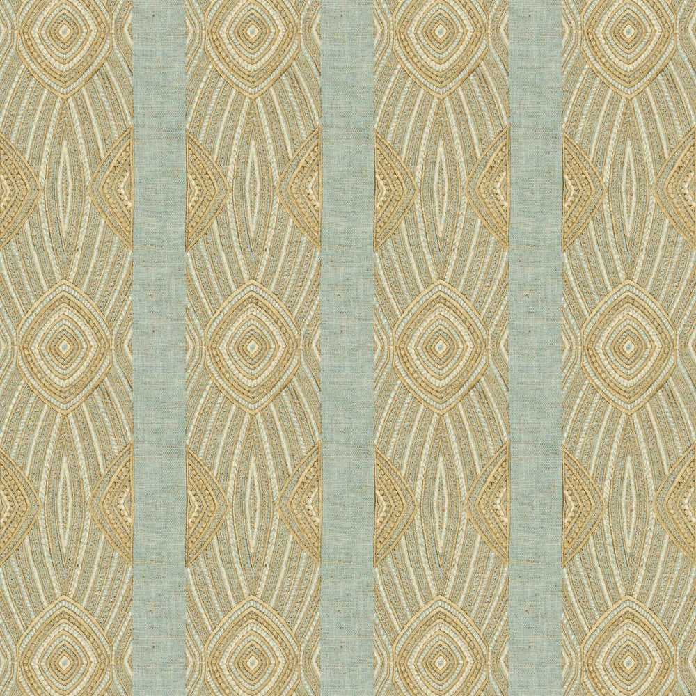 Roxbury 1 Delft by Stout Fabric COMFORTABLE LIVING AZURE/LAKE 100%POL %BEMB INDIA Horizontal: 7.375 and Vertical: 12.375 51.5 in - Fabric Carolina -