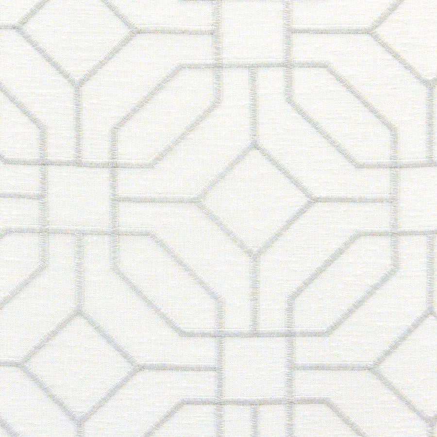 Ravenna # 507 Dolphin by Maxwell Designer Fabric Sheer Paths 100% POLYESTER TURKEY V-9.25" H-9.5" 118" EMB. WIDTH 110" - Swanky Fabrics -
