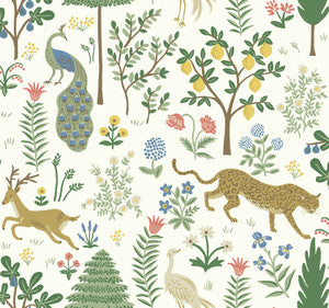Menagerie White & Brown Wallpaper by Rifle Paper Co.
