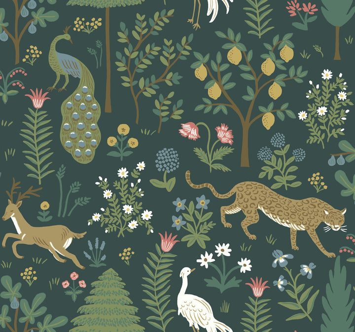 Menagerie Emerald Wallpaper by Rifle Paper Co. Designer