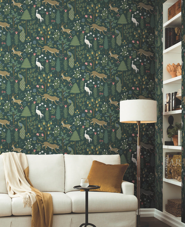 Menagerie Emerald Wallpaper by Rifle Paper Co. Designer