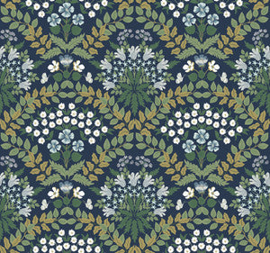 Bramble Navy & Green Wallpaper by Rifle Paper Co.