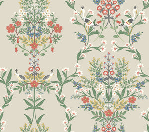 Luxembourg Beige & Red Wallpaper by Rifle Paper Co.