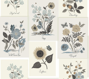 Botanical Prints Beige & Black Wallpaper by Rifle Paper Co.