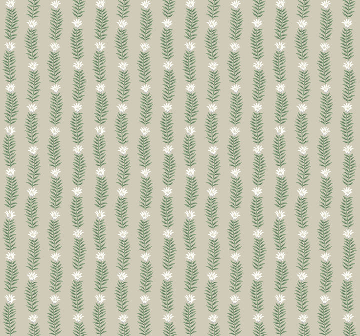 Eden Beige & Green Wallpaper by Rifle Paper Co. Rifle Paper Co. Second Edition Covers about 60.8 square feet 27-in by 27-ft long roll Unpasted 25.25 - Fabric Carolina -