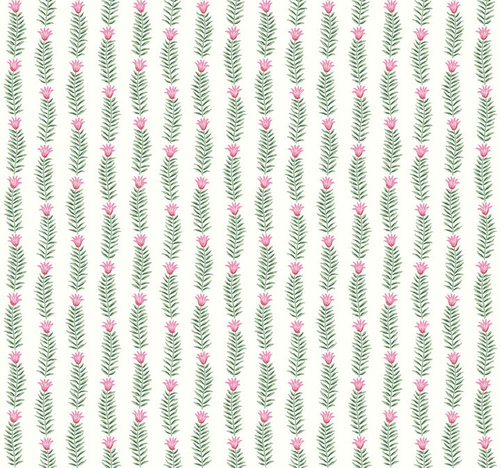 Eden White & Green Wallpaper by Rifle Paper Co. Designer Rifle Paper Co. Second Edition Covers about 60.8 square feet 27-in by 27-ft long roll Unpasted 25.25 - Swanky Fabrics -